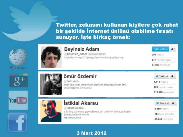 twitter zekasini kullanan kisilere cok rahat bir sekilde internet unlusu olabilme firsati sunuyor iste birkac ornek 3 mart 2012 - instagram okul modu sosyal medya online itibar yonetimi